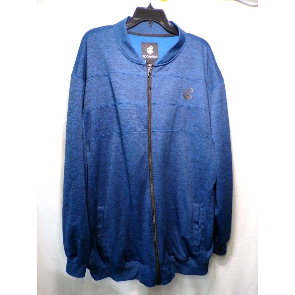 Rocawear Men's Blue Track Jacket Full Zip Big 3X Long Sleeve Activewear